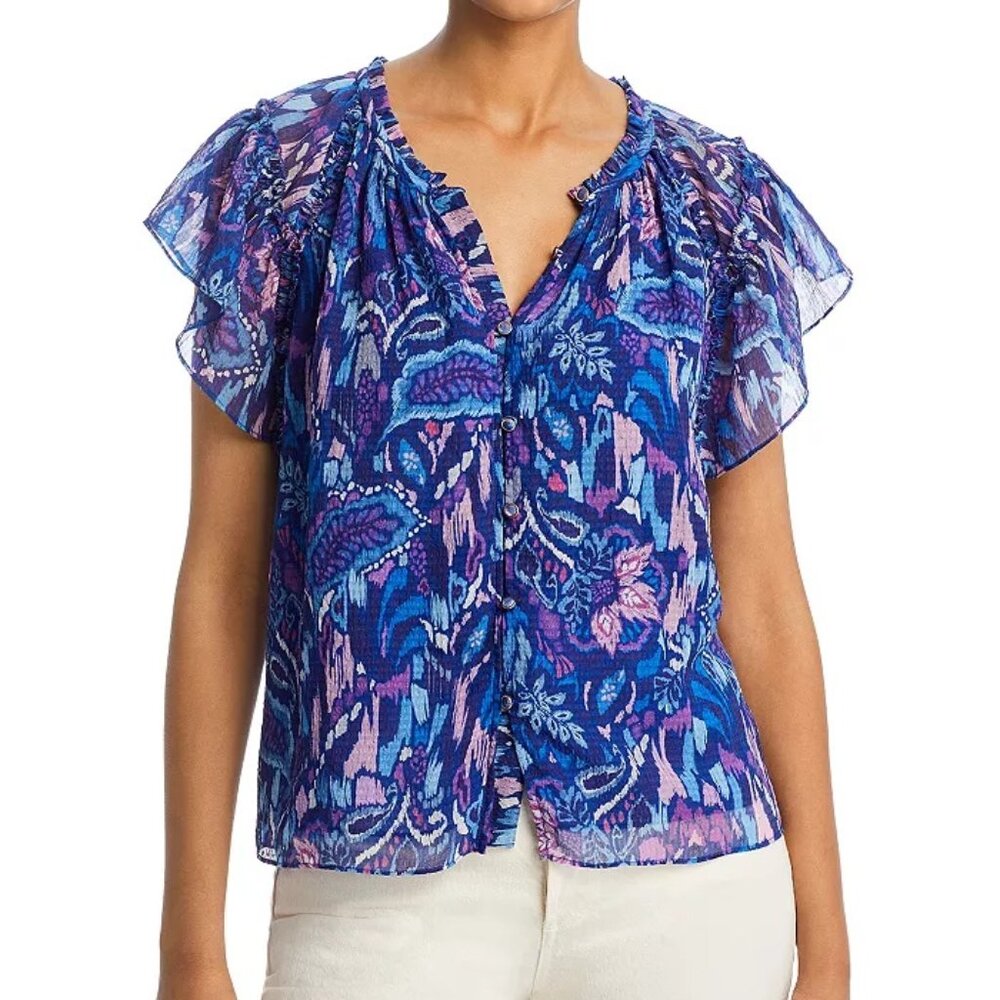Ramy Brook Ember Printed Button Front Blouse Top … - image 2